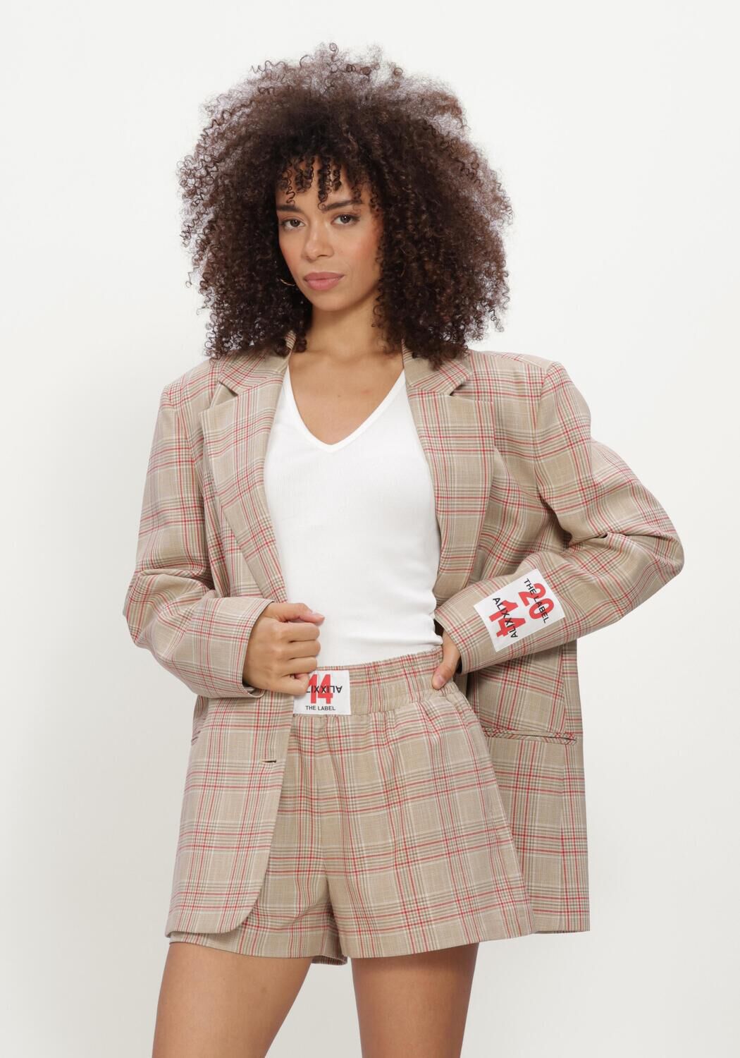 Zand ALIX THE LABEL Blazer LADIES WOVEN OVERSIZED CHECK BLAZER - large