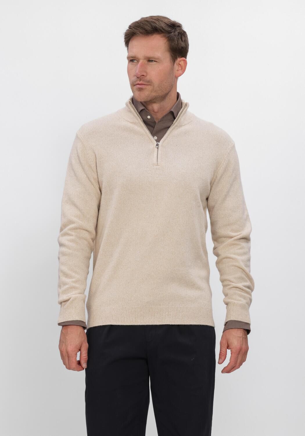 PROFUOMO Heren Truien & Vesten Pullover Half Zip 80 20 Beige