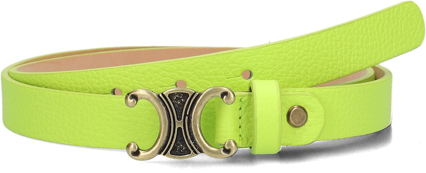 Notre-v Limoengroene leren riem Eline Green Dames