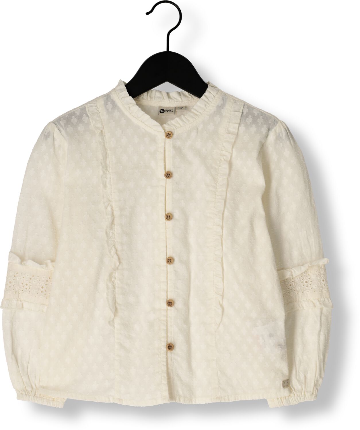 DAILY7 Meisjes Blouses Shirt Longsleeve Ruffle Gebroken Wit