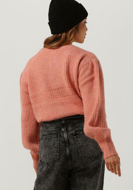 Roze SCOTCH & SODA Vest KNITTED CREWNECK CARDIGAN WITH PUFFED SLEEVES - large
