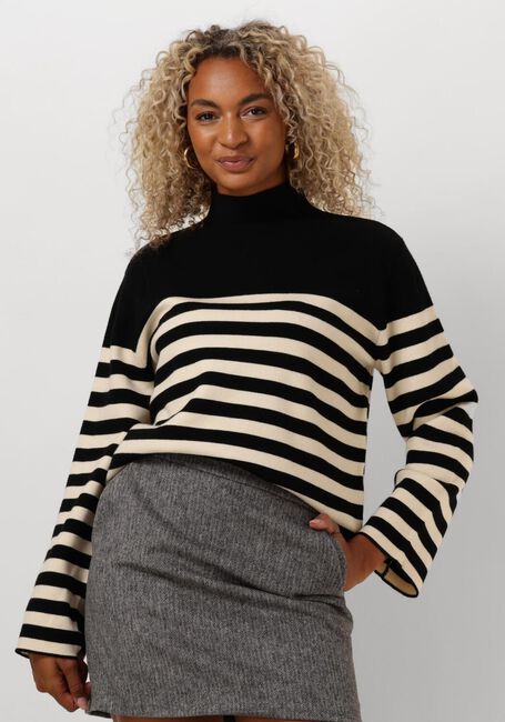 Zwarte MINUS Trui LUPI STRIPE KNIT PULLOVER - large