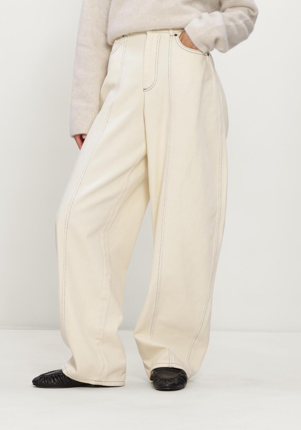 Ecru HARPER & YVE Wijde broek ARDEN-PA - large