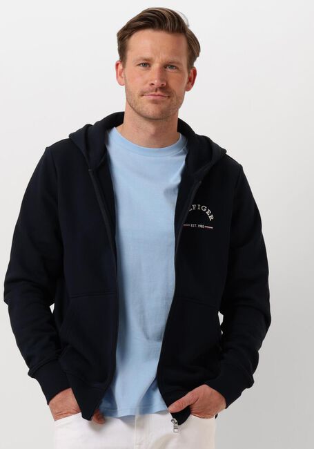 Blauwe TOMMY HILFIGER Vest ROUNDALL HOODED ZIP THROUGH - large