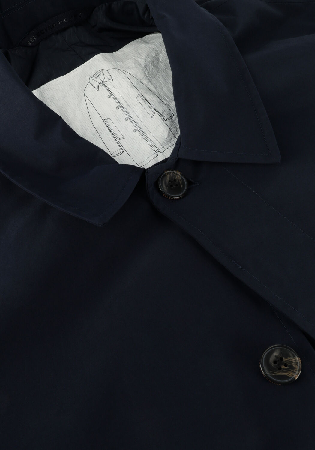 Donkerblauwe SELECTED MEN Regenjas SLHDALTON MAC COAT W - large