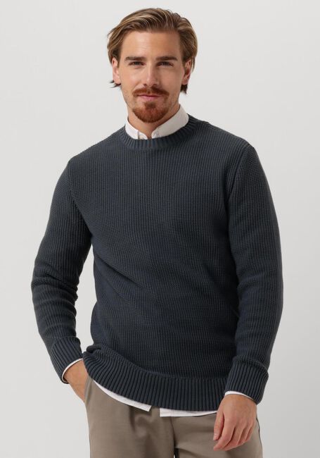 Blauwe PUREWHITE Trui STRUCTURED CREWNECK KNIT - large