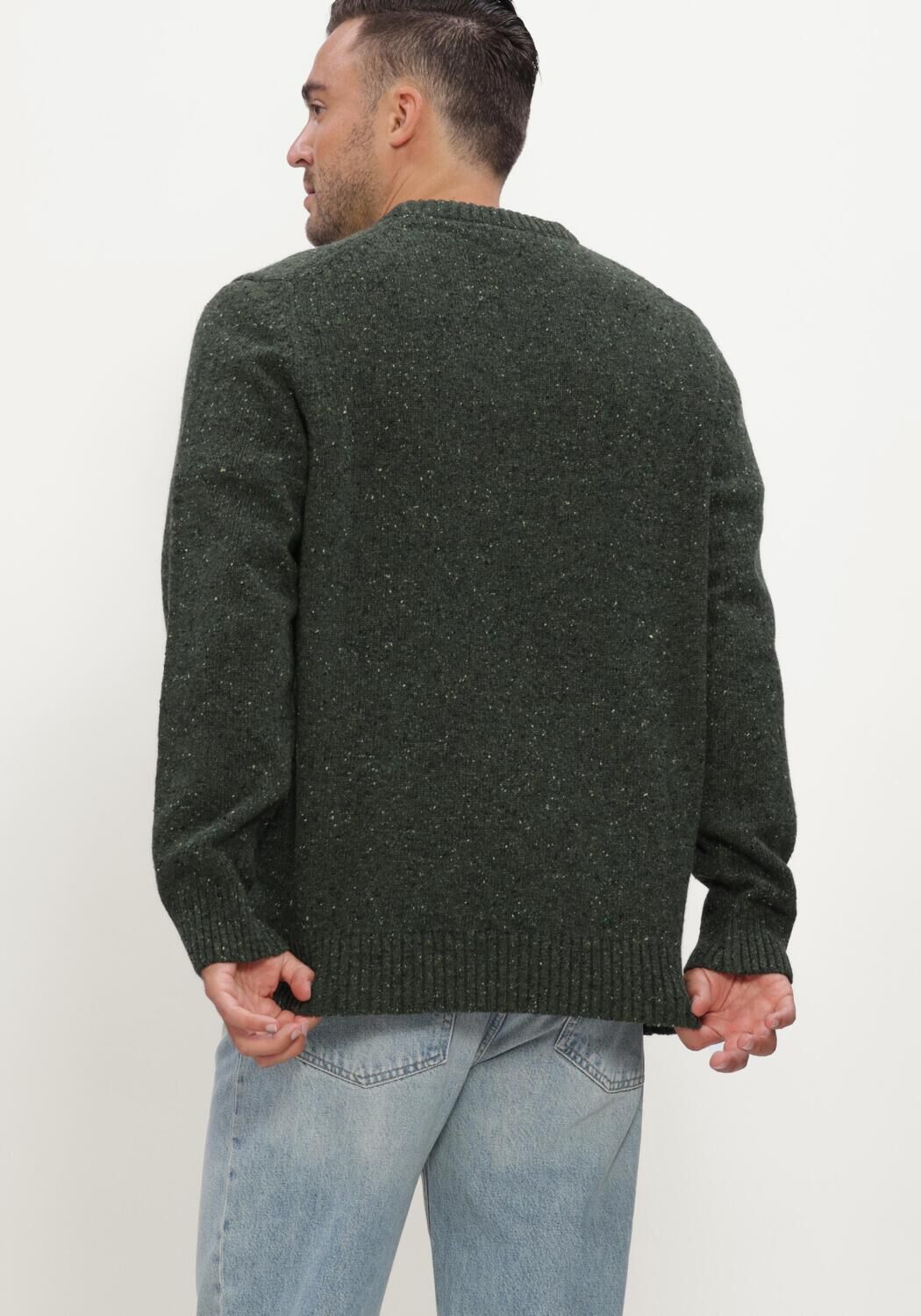 Donkergroene JC RAGS Trui CREW-NECK SWEATER BUD - large