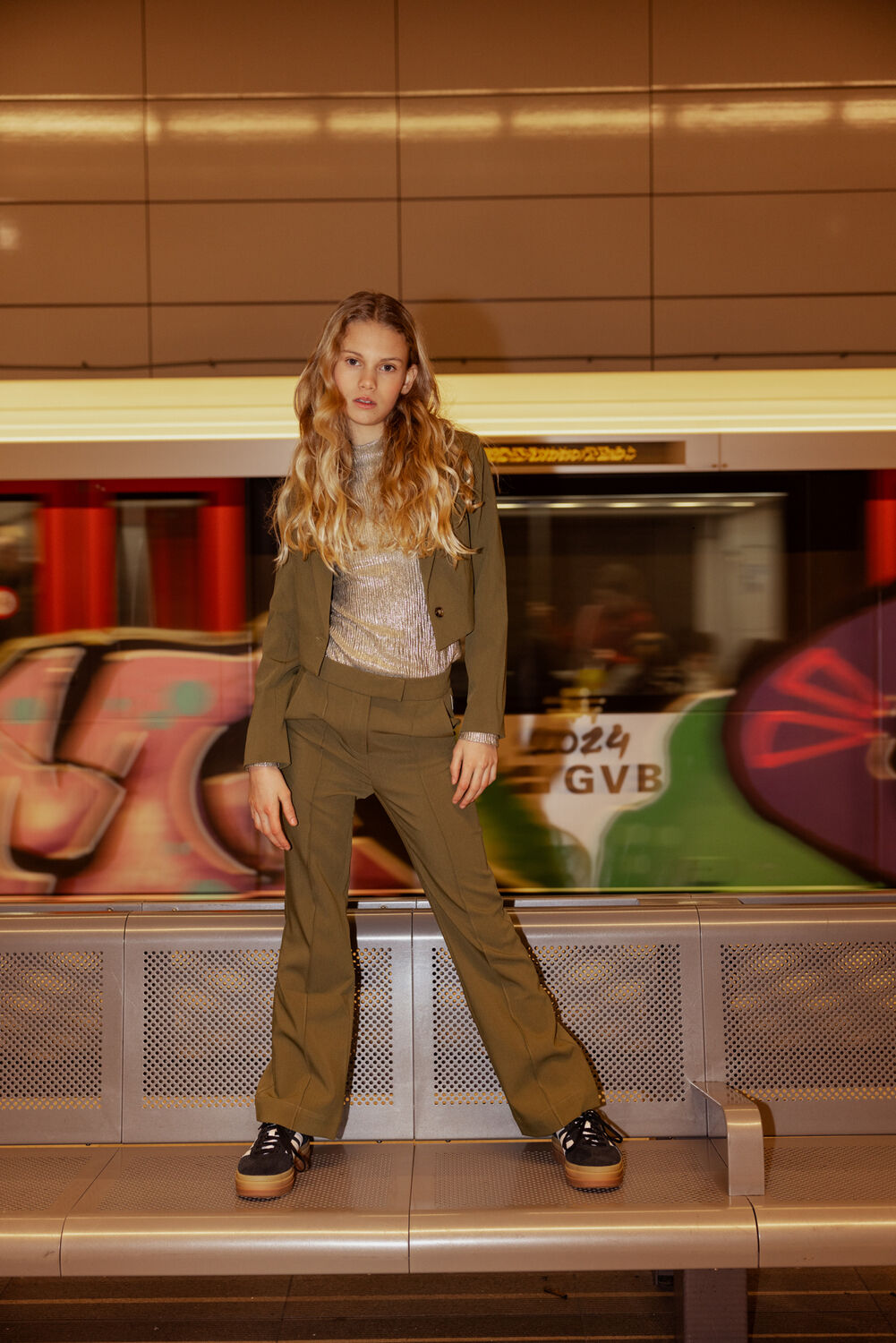 Groene AI&KO Pantalon CHANTALLE VIS 345 G - large