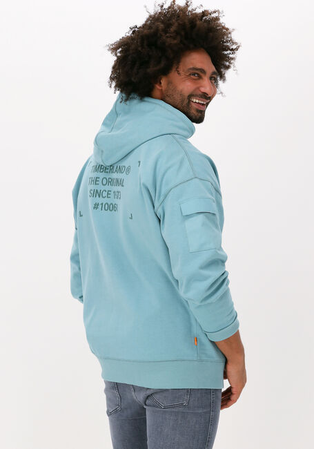 Lichtblauwe TIMBERLAND Sweater PU MIXED MEDIA HOODIE - large