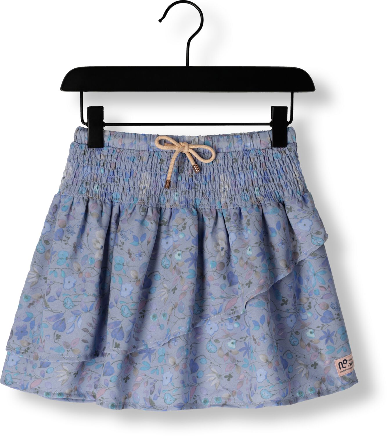 NONO gebloemde rok Noor van gerecycled polyester lichtblauw Bloemen 134 140