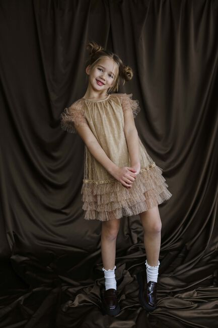 Bruine AMMEHOELA Mini jurk NOVA - large