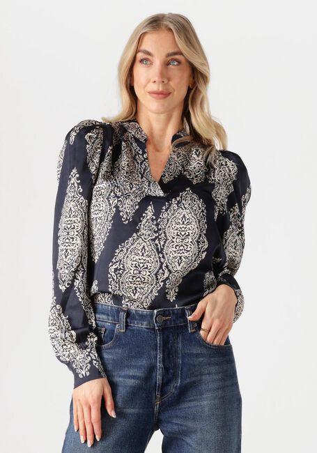 Donkerblauwe NEO NOIR Blouses ROSSLYN PAISLEY DROP BLOUSE - large