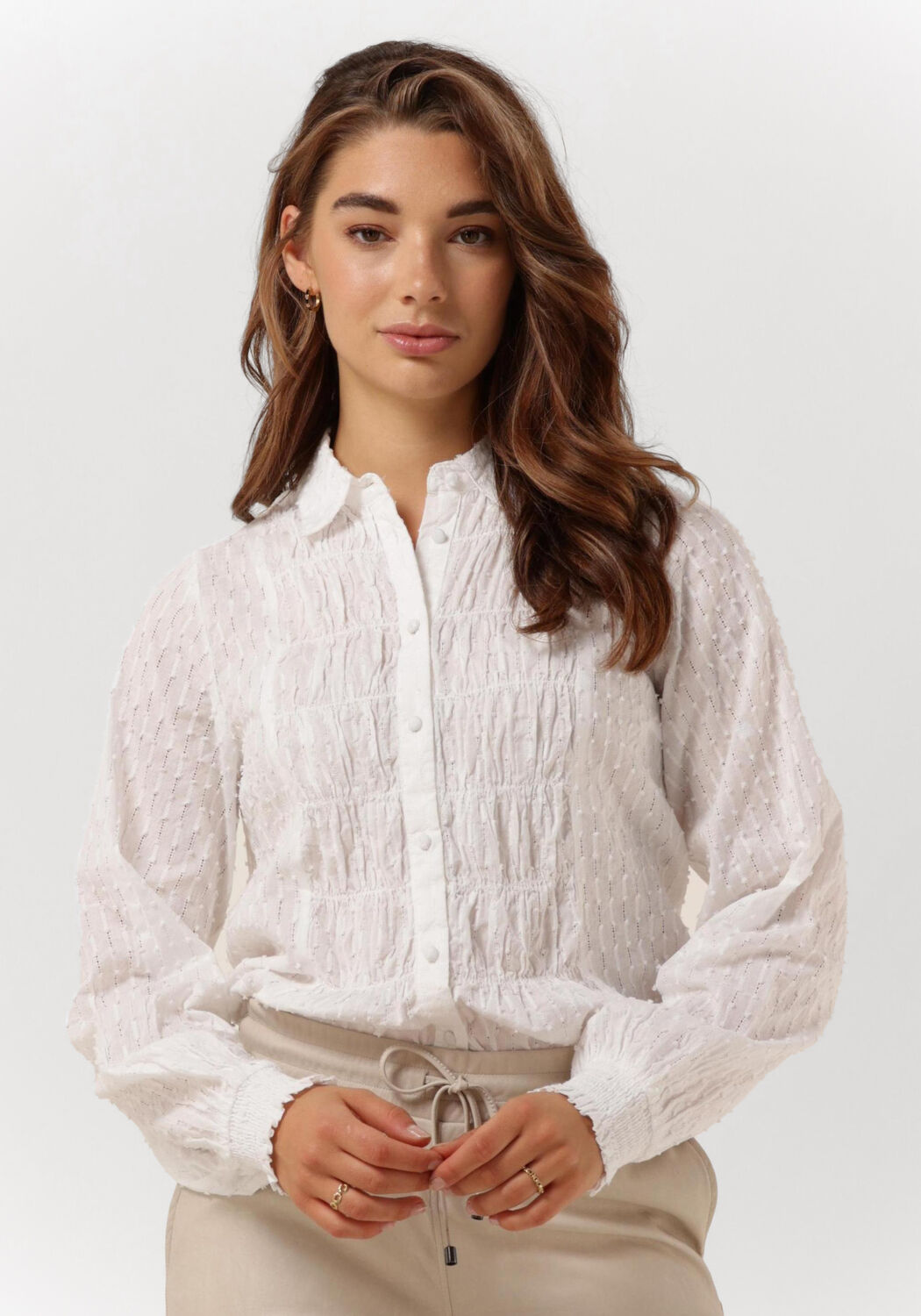 Gebroken wit shop shirt dames