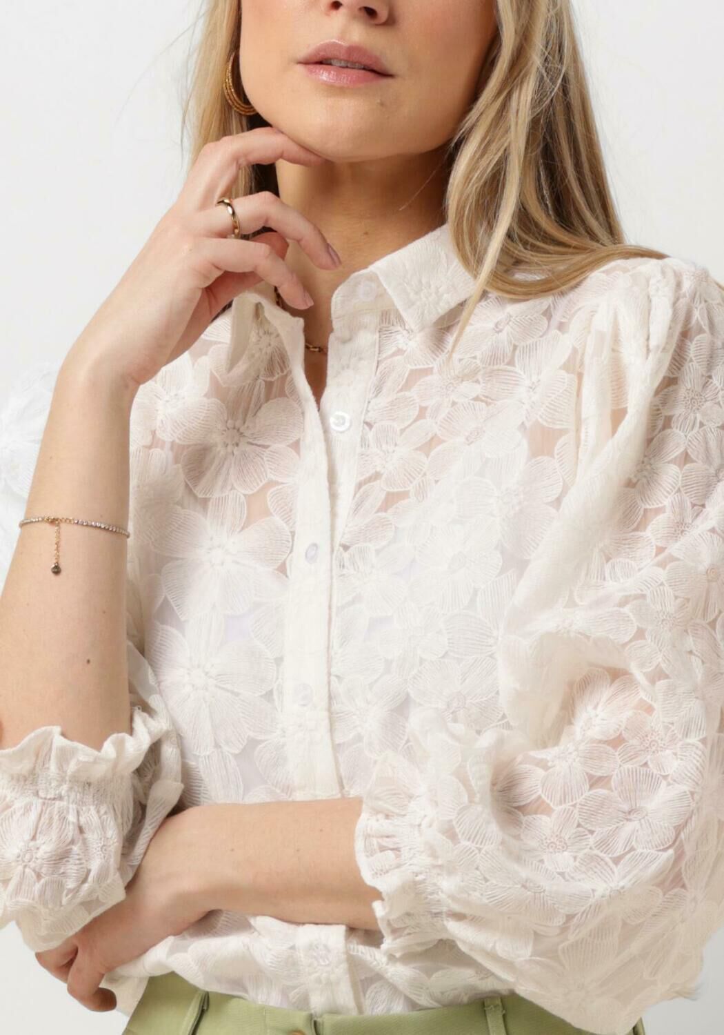 YDENCE Dames Blouses Blouse Birdie Gebroken Wit