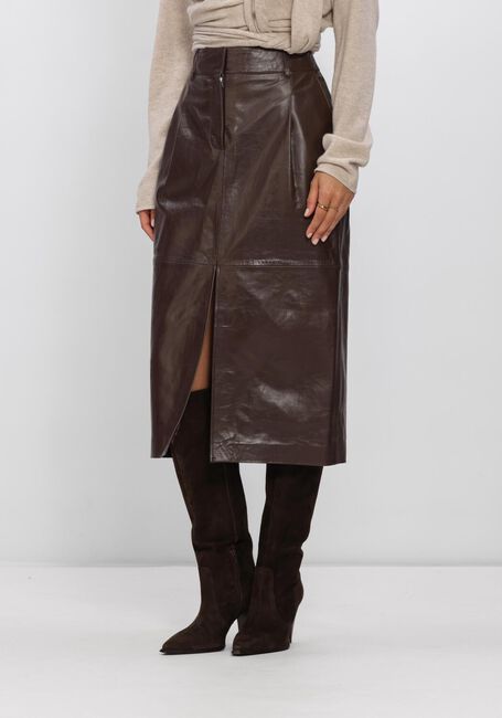 Bruine DANTE6 Midirok LENNIE LEATHER PENCIL SKIRT - large