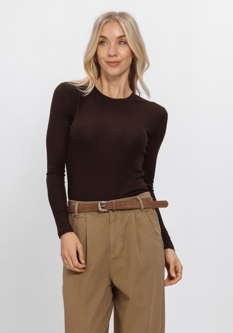 Bruine WITHBLACK Top WBLJOSEFINE LS TEE - large