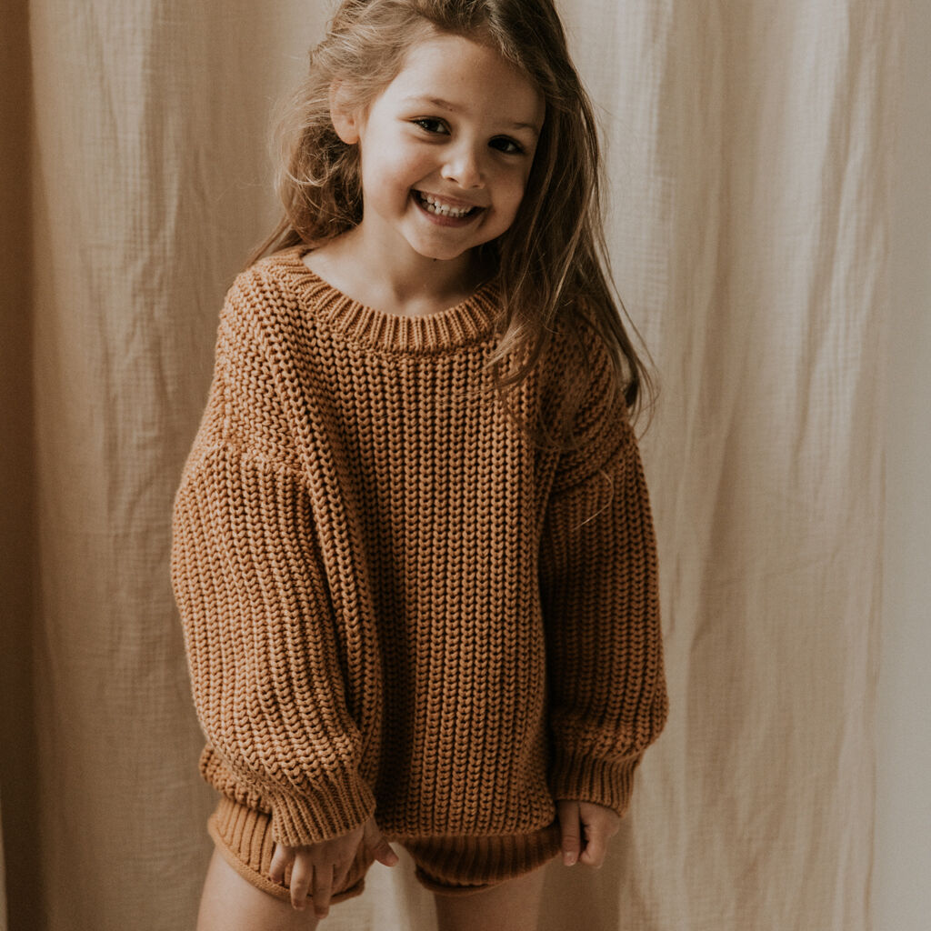 YUKI KIDSWEAR Meisjes Truien & Vesten Chunky Knitted Sweater Bruin