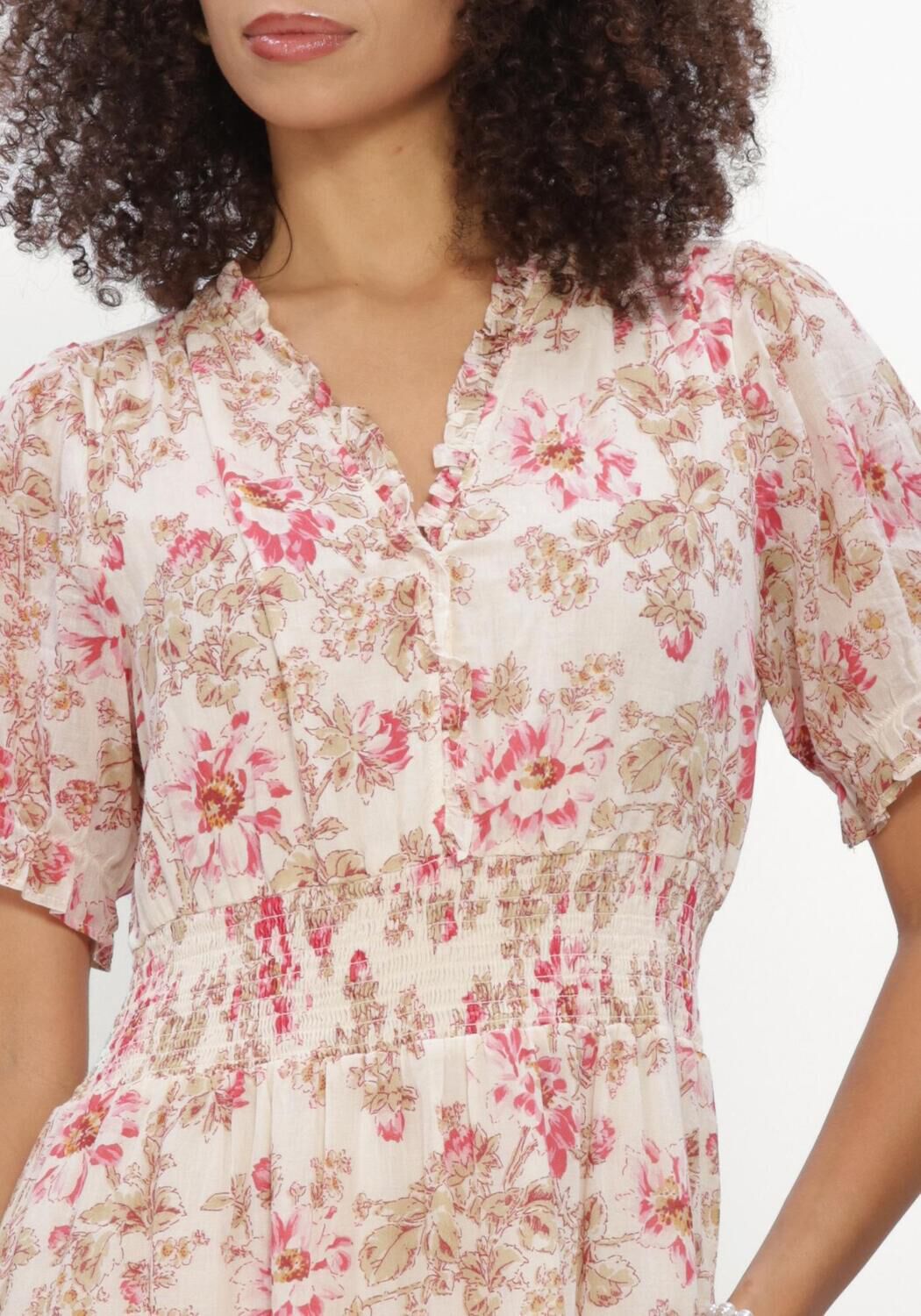 Roze NEO NOIR Jurken KANZA FLOWER ROSE DRESS - large