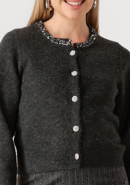 Donkergrijze NEO NOIR Vest MARIE STONE KNIT CARDIGAN - large
