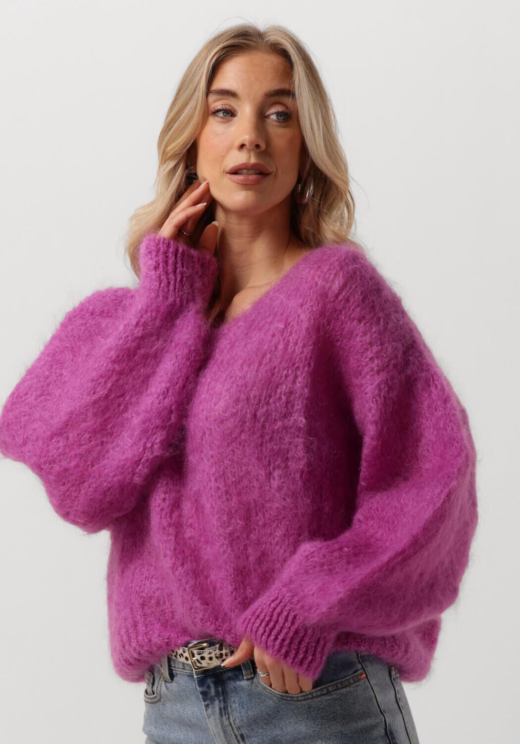 AMERICAN DREAMS Dames Truien & Vesten Milana Ls Mohair Knit Paars