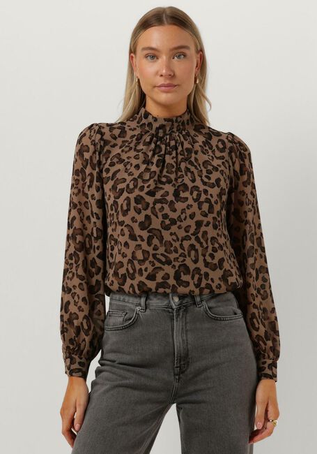 Bruine OBJECT Blouses OBJMILA L/S HIGH NECK TOP NOOS - large
