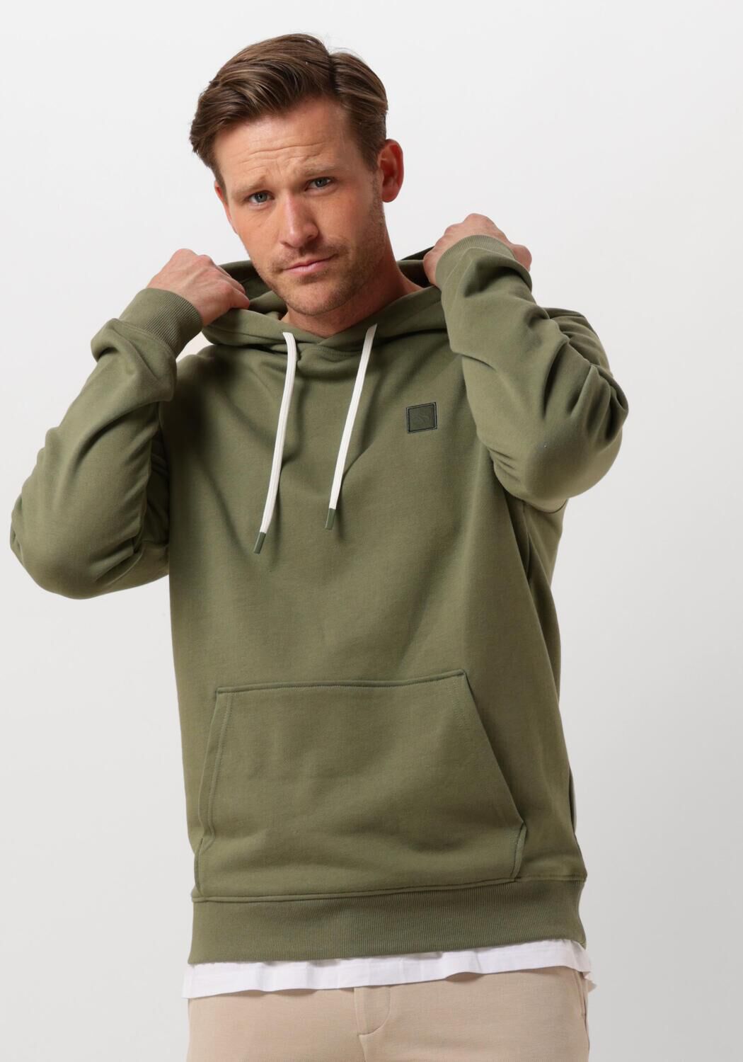 SCOTCH & SODA Heren Truien & Vesten Essential Logo Badge Hoodie Groen