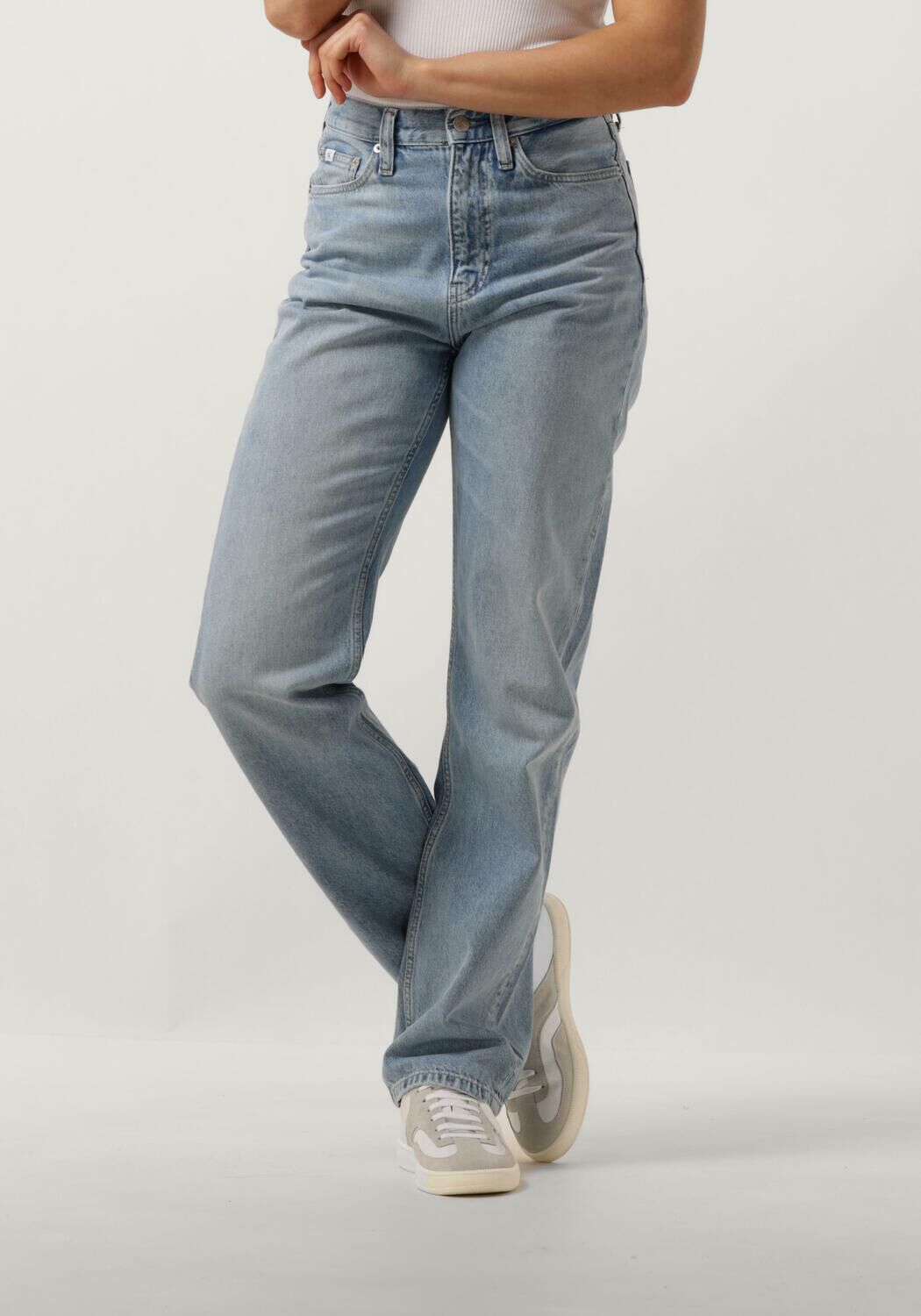 Calvin Klein Blauwe High Rise Straight Jeans Blue Dames