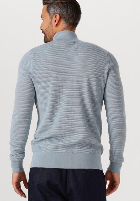 Lichtblauwe BUTCHER OF BLUE Trui STRUCTURE HALFZIP - large