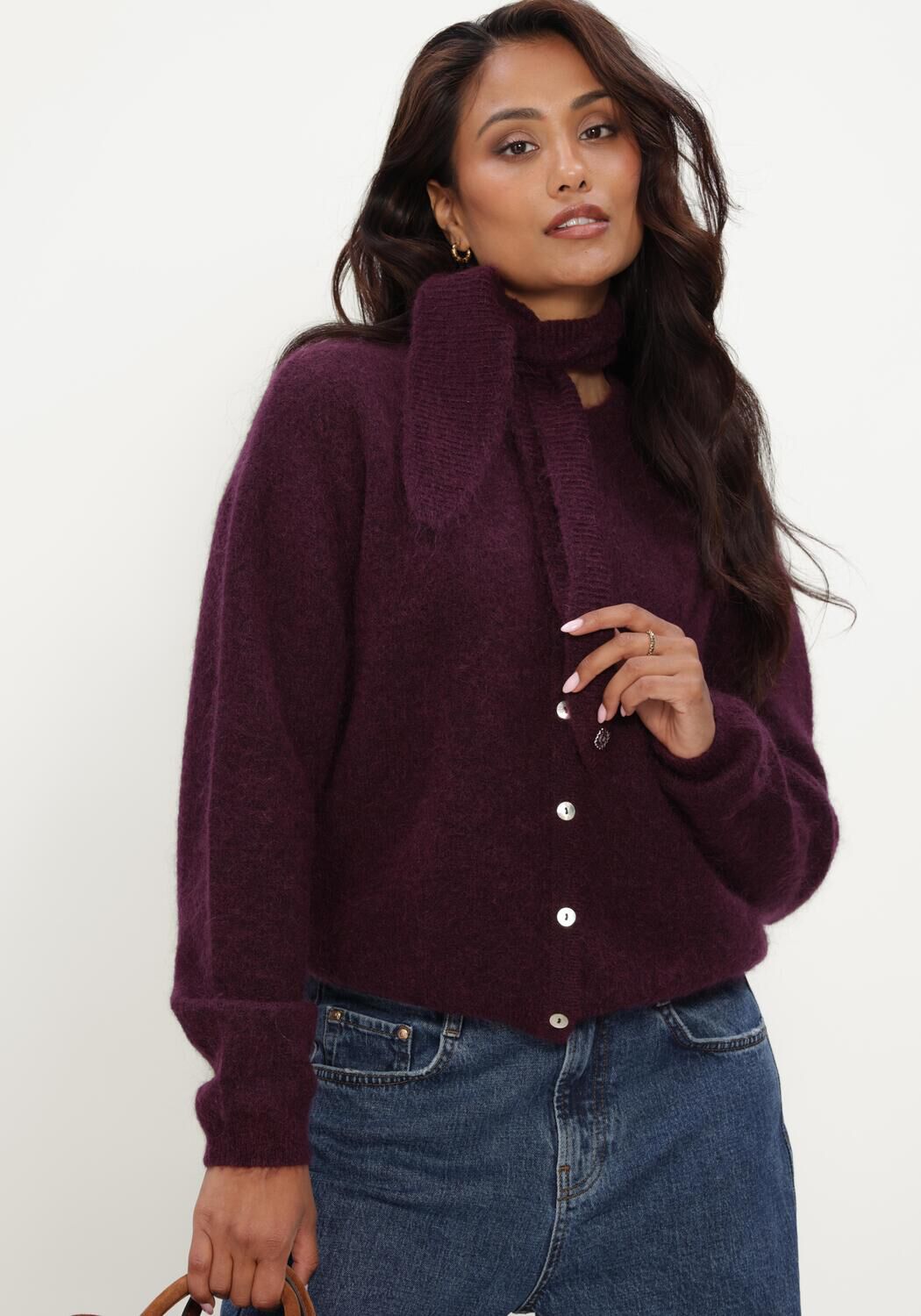 Paarse STUDIO ANNELOES Vest Bibi cardigan - large