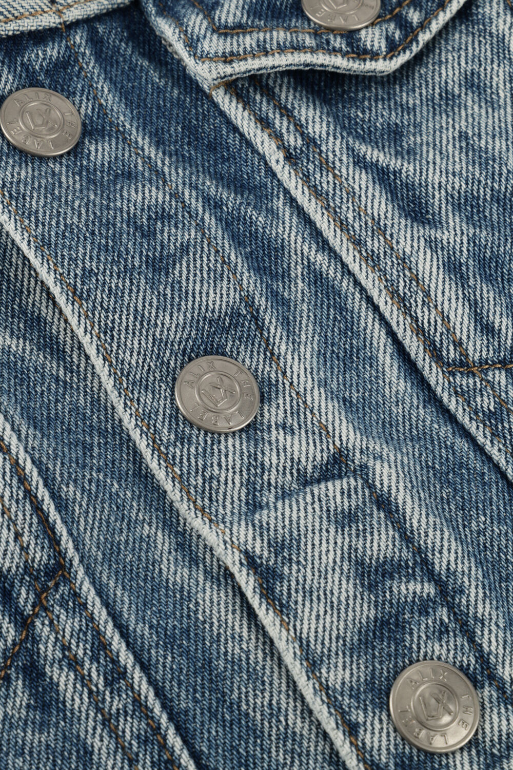 Blauwe ALIX MINI Spijkerjas COLOUR BLOCK DENIM JACKET - large