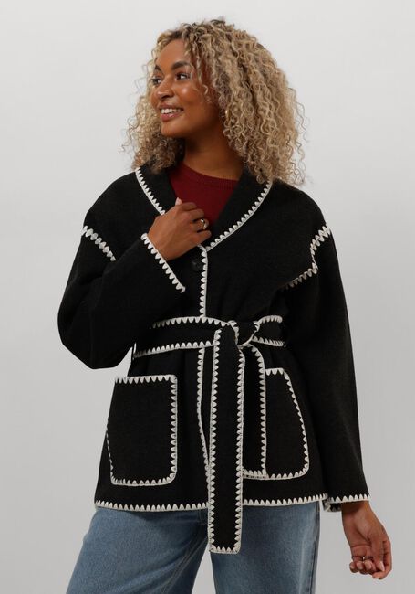 Donkergrijze MINUS Jack CLARA BELT JACKET - large