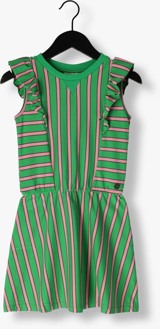 Groene LIKE FLO Mini jurk STRIPED RUFFLE DRESS - large