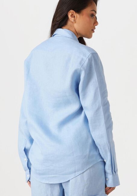 Lichtblauwe RESORT FINEST Blouses SHIRT 100% LINEN - large