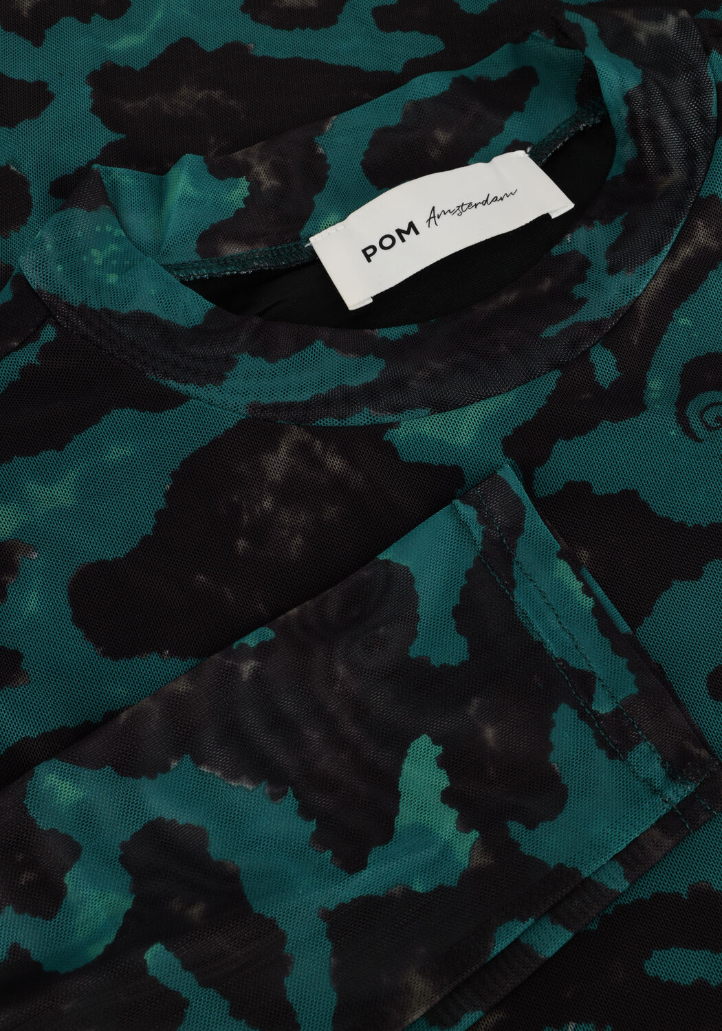 Groene POM AMSTERDAM Midi jurk CAMO TEAL GREEN MESH - large