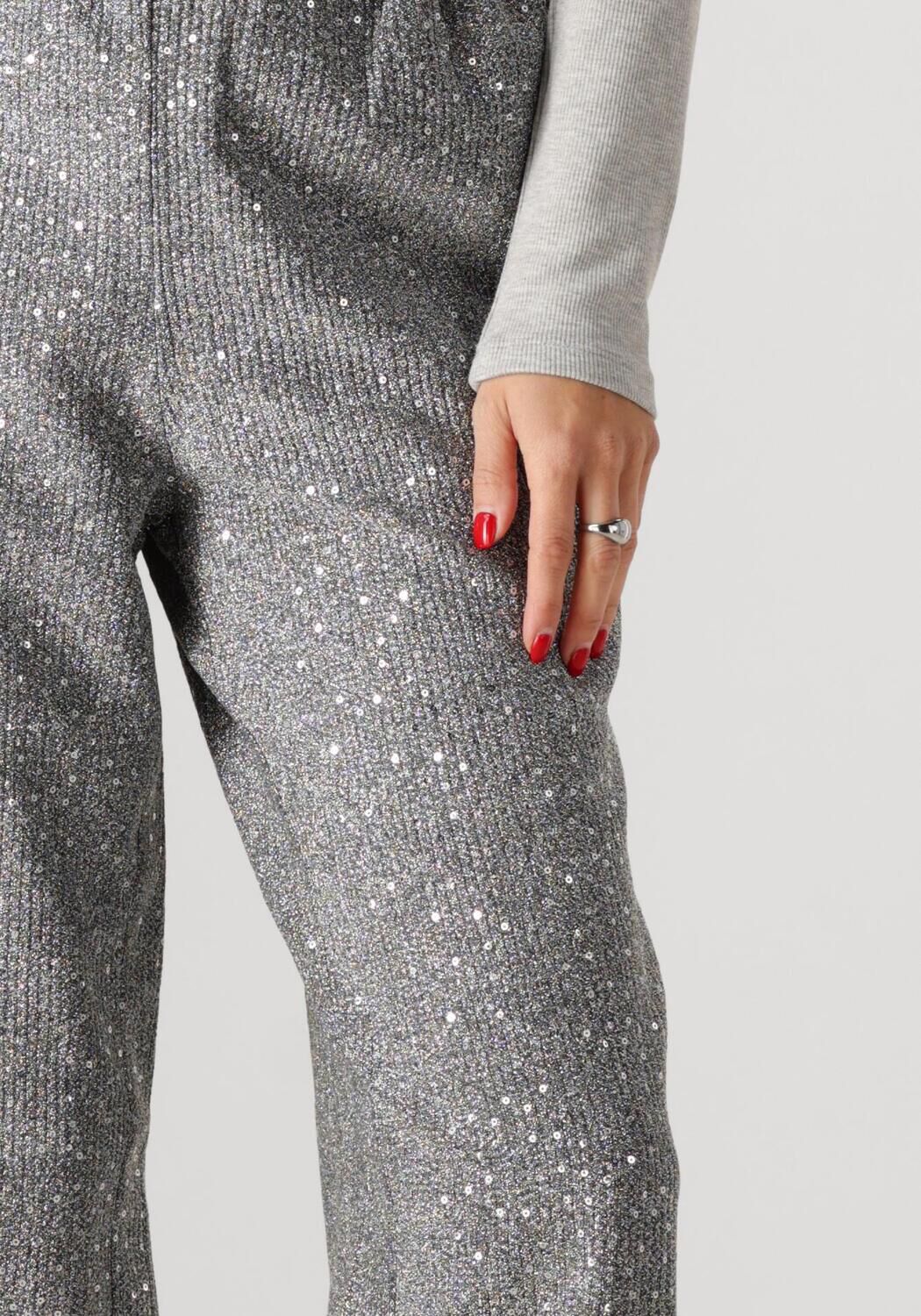 ALIX THE LABEL Dames Broeken Ladies Woven Sequin Pant Grijs