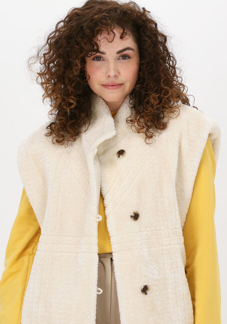 Beige ANOTHER LABEL Gilet UNNI VEST RUSTIC FUR - large