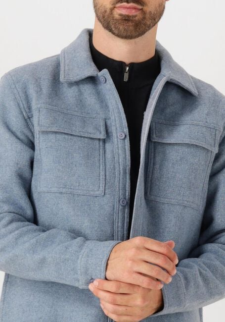 Lichtblauwe PURE PATH Overshirt REGULAR FIT FLANNEL OVERSHIRTS - large
