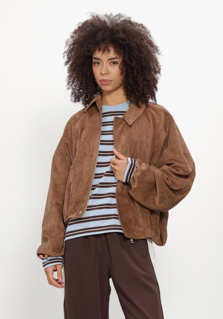 Bruine CATWALK JUNKIE Jack FAUX SUEDE JACKET - large