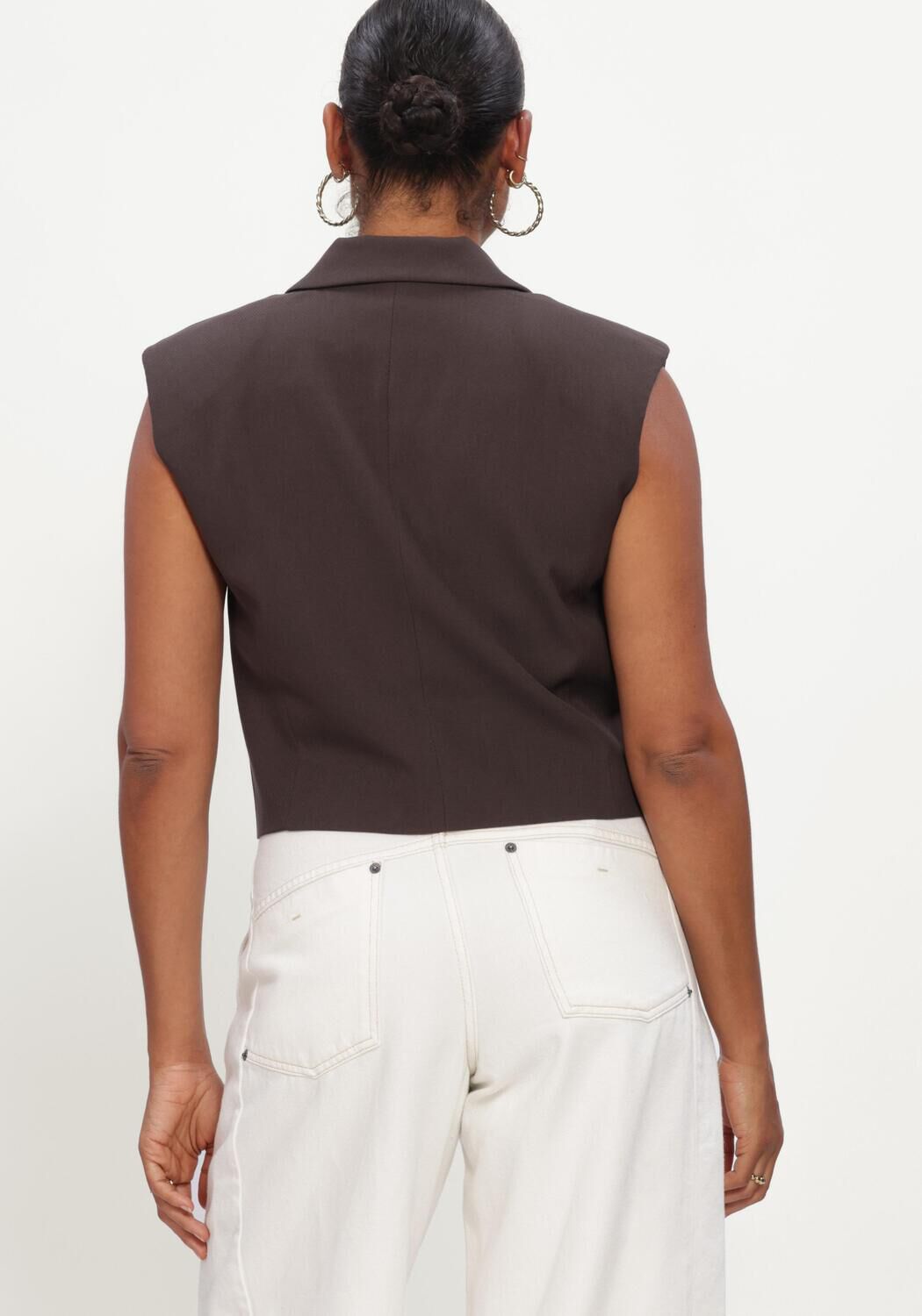 Bruine COPENHAGEN MUSE Gilet CMTAILOR-SHORT-WAISTCOAT - large