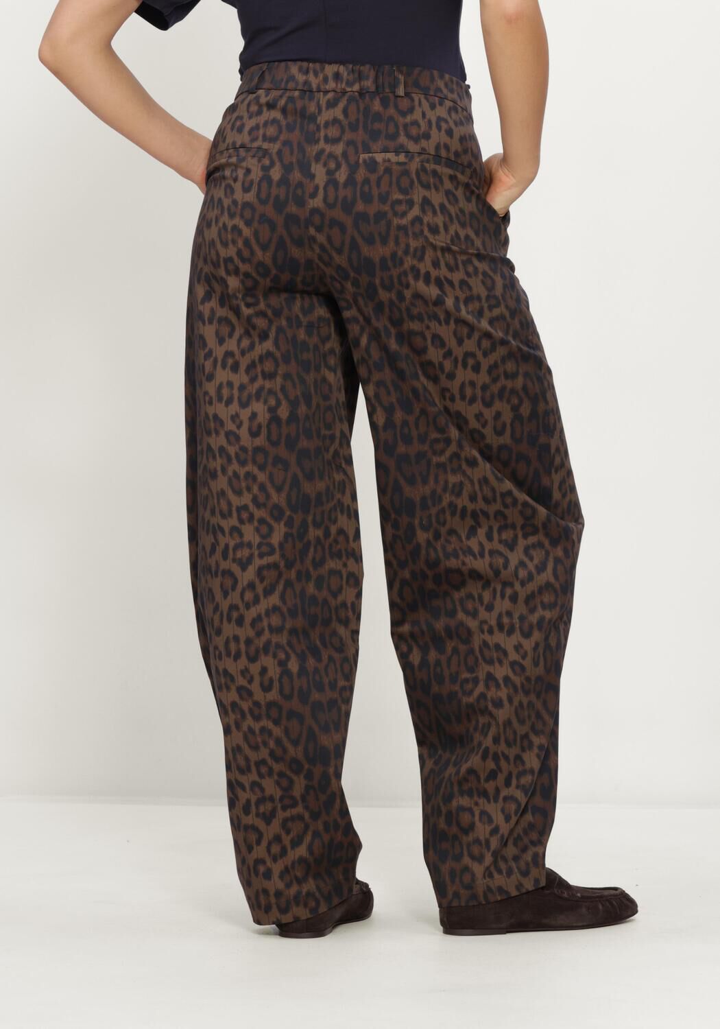 Zwarte ALIX THE LABEL Barrel jeans LADIES WOVEN ANIMAL BARREL PANTS - large