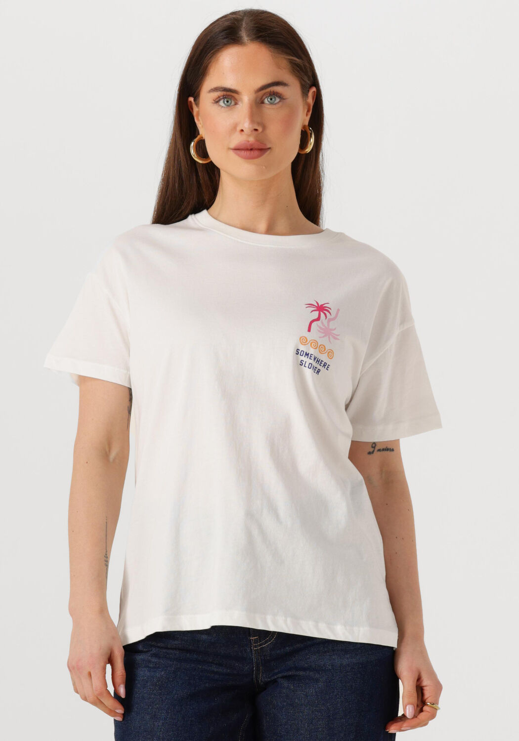 CATWALK JUNKIE Dames Tops & T-shirts Graphic Tshirt Wit