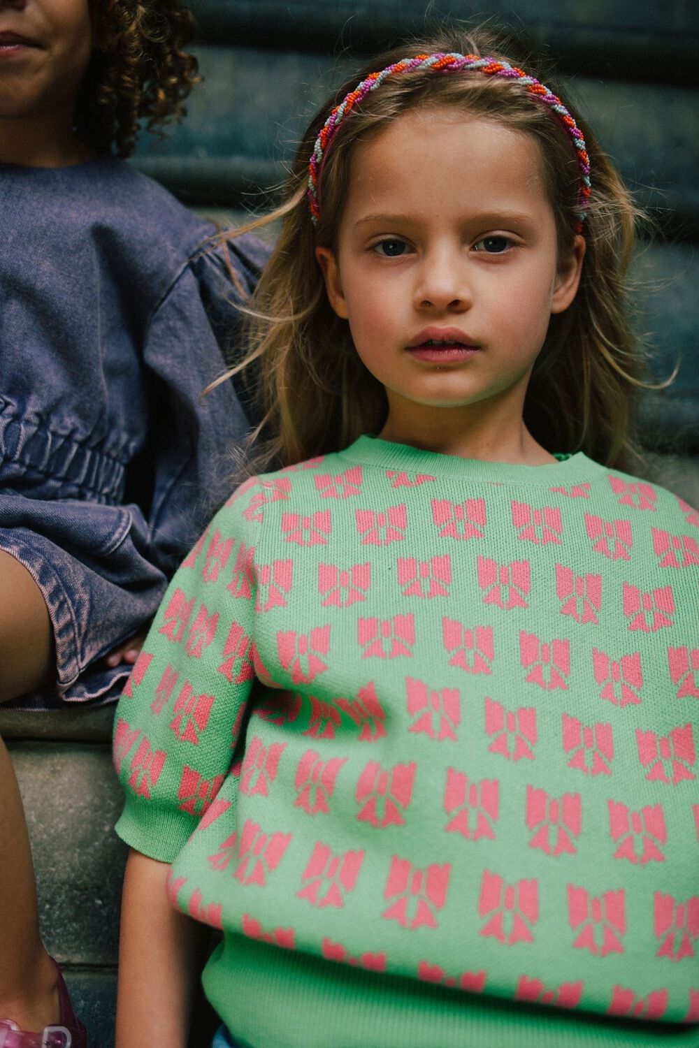 Groene CALL ME FRANKIE Trui BOW KNITTED T-SHIRT - large