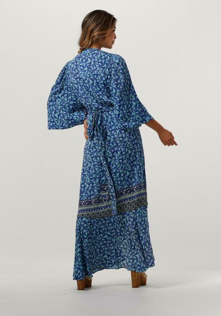 Blauwe SISSEL EDELBO Maxi jurk ZELDA WRAP DRESS - large