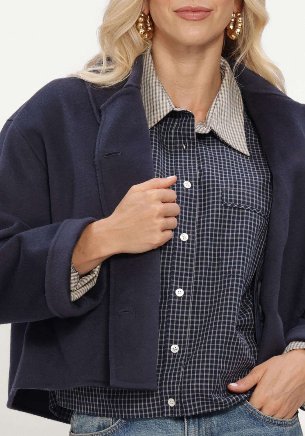 Donkerblauwe CIRCLE OF TRUST Jack HEATHER JACKET - large