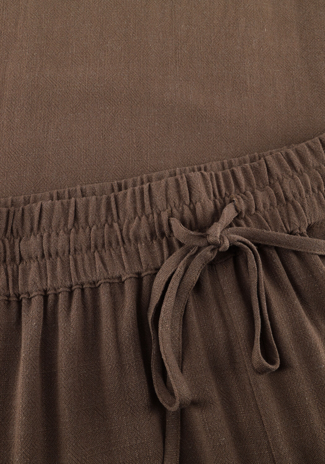 Bruine SELECTED WOMEN Wijde broek SLFVIVA-GULIA HW LONG SUN PANT - large