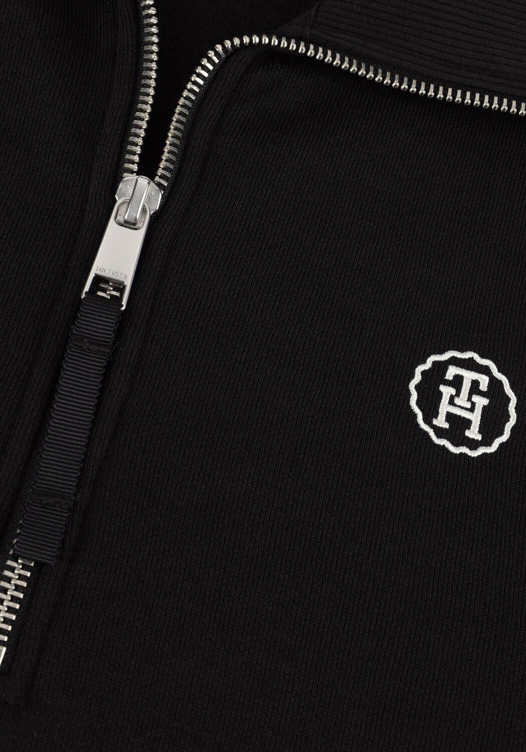 Zwarte TOMMY HILFIGER Sweater SMD CROP 1/2 ZIP SWEATSHIRT - large