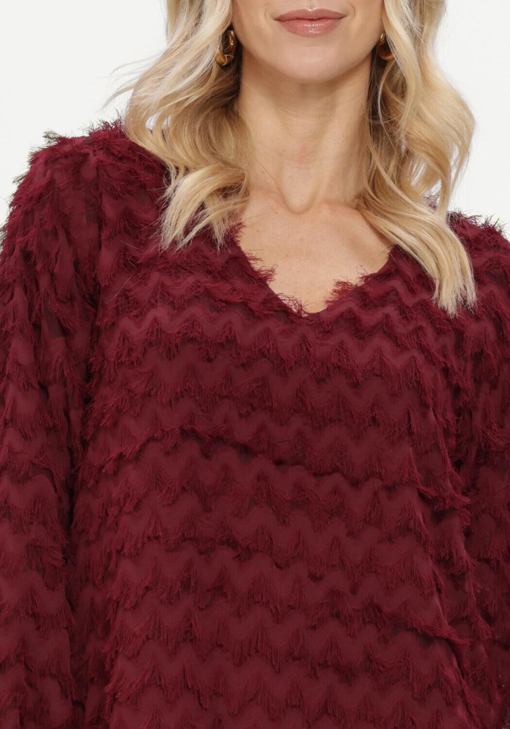 Bordeaux SELECTED WOMEN Mini jurk SLWMYLA LS RELAXED SHORT DRESS - large