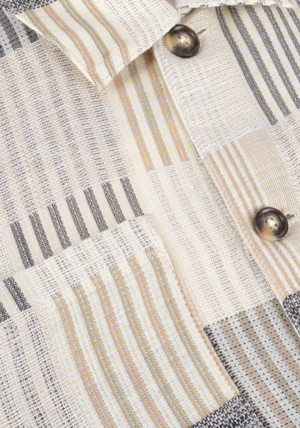 Zand SCOTCH & SODA Overshirt LINEN-BLEND JACQUARD CHECK OVERSHIRT - large