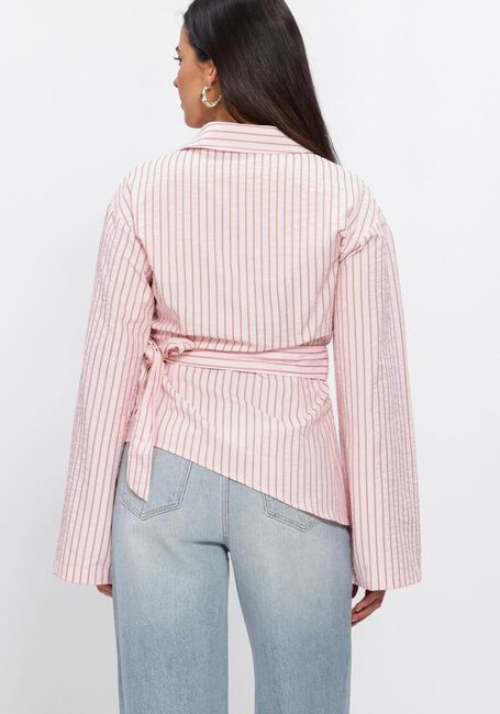 Roze NEO NOIR Blouses TIFUNA STRIPE WRAP SHIR - large