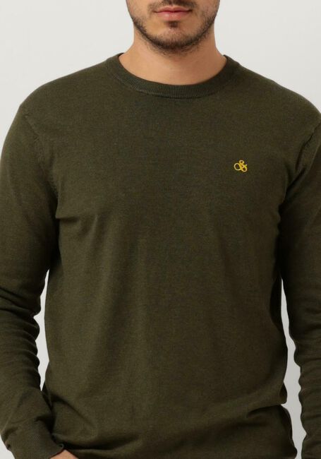 Groene SCOTCH & SODA Trui ESSENTIALS ECOVERO VISCOSE-NYLON CREWNECK PULLOVER - large